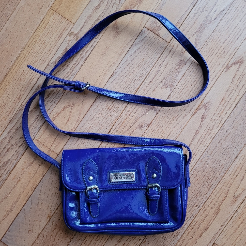 Kenneth Cole Reaction Purple Patent Crossbody Bag Purse